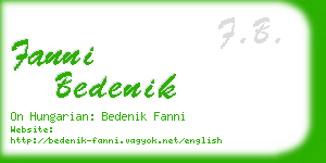 fanni bedenik business card